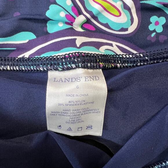 Lands’ End chlorine resistant V-neck underwire tankini with miniskirt SZ4/6 - Picture 5 of 5